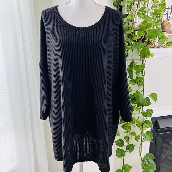 Torrid Sleep Black Soft Stretchy Cozy Oversize Comfy Blouse Shirt - Plus Size 3X - Picture 1 of 7